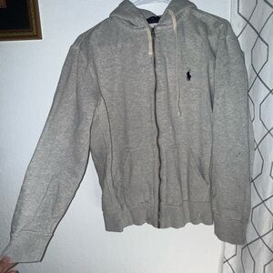 Ralph Lauren Light Gray Hoodie with Cream Accents